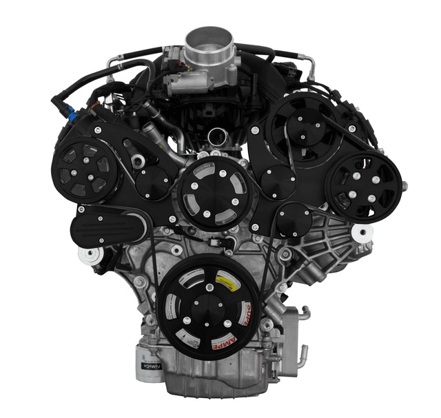 CVF Ford 7.3L Godzilla Serpentine System with AC, Alt & PS For High Flow Water Pump - Black (All Inclusive) thumbnail 2