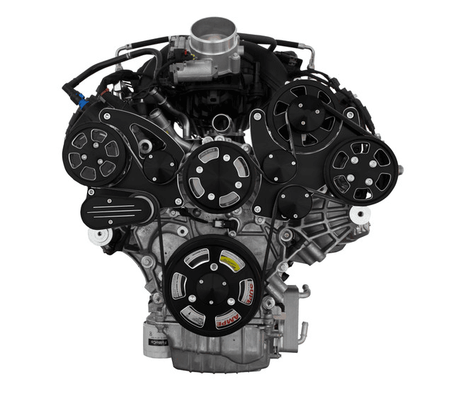 CVF Ford 7.3L Godzilla Serpentine System with AC, Alt & PS For High Flow Water Pump - Black Diamond (All Inclusive) thumbnail 2