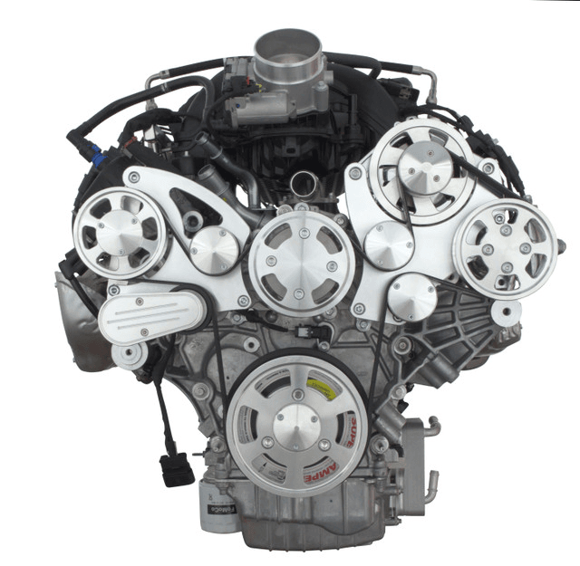 CVF Ford 7.3L Godzilla Serpentine System with ALT & PS For High Flow Water Pump - Polished (All Inclusive) thumbnail 2
