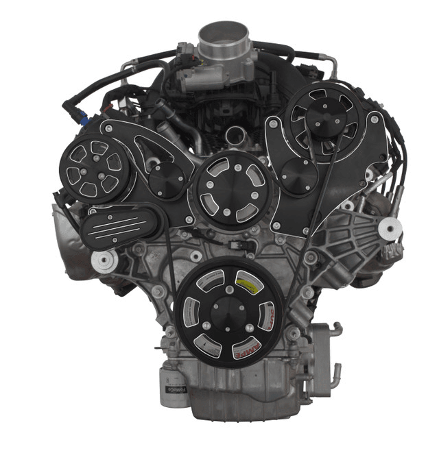 CVF Ford 7.3L Godzilla Serpentine System with AC, Alternator For High Flow Water Pump - Black Diamond (All Inclusive) thumbnail 2
