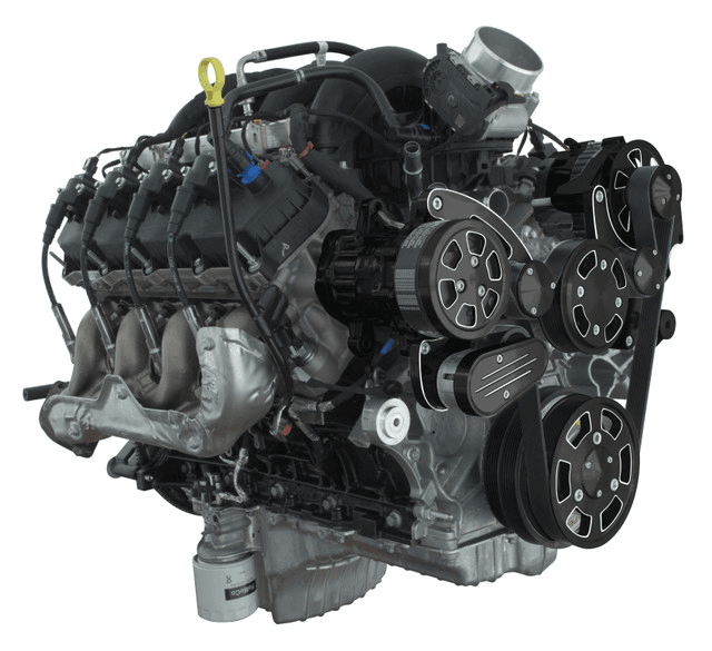 CVF Ford 7.3L Godzilla Serpentine System with AC, Alternator For High Flow Water Pump - Black Diamond (All Inclusive) thumbnail 3