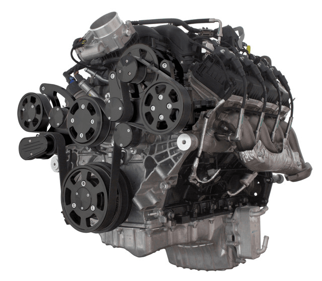 CVF Ford 7.3L Godzilla Serpentine System with ALT & PS For High Flow Water Pump - Black (All Inclusive)
