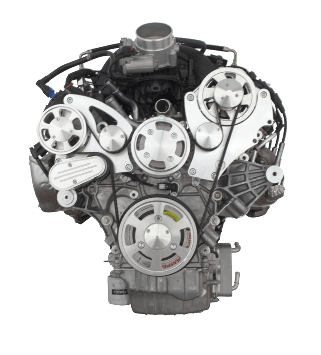 CVF Ford 7.3L Godzilla Serpentine System with Alternator Only For High Flow Water Pump - Polished (All Inclusive) thumbnail 2