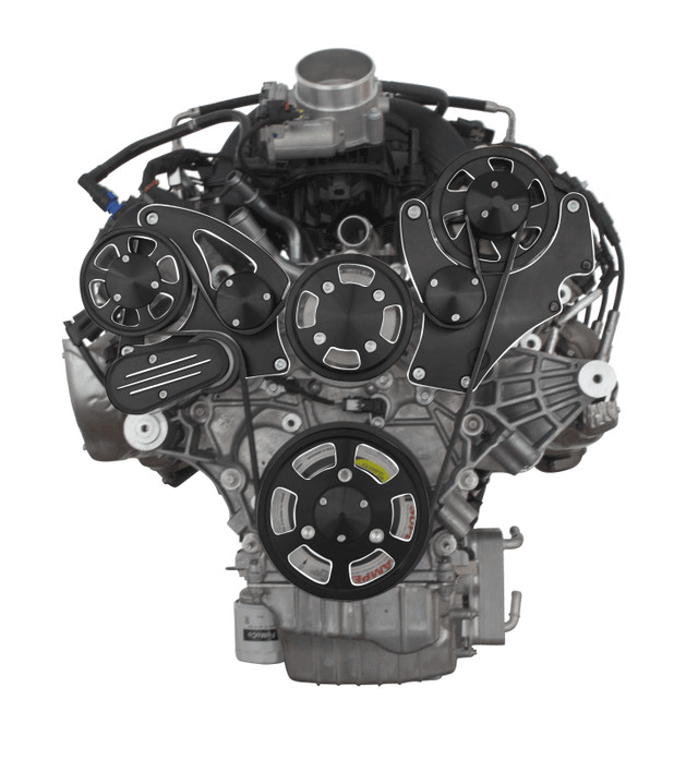 CVF Ford 7.3L Godzilla Serpentine System with Alternator Only For High Flow Water Pump - Black Diamond (All Inclusive) thumbnail 2