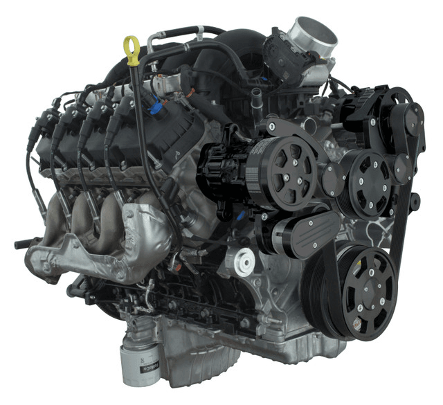 CVF Ford 7.3L Godzilla Serpentine System with AC, Alternator For High Flow Water Pump - Black (All Inclusive) thumbnail 3