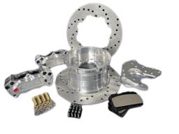 Aerospace Olds/ Pontiac Housing Ends 4 Piston Heavy Duty Rear Drag Disc Brakes (5 Lug) - 1/2" Studs