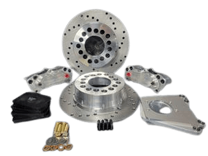 Aerospace 8.8 Ford Housing Ends 4 Piston Heavy Duty Rear Drag Disc Brakes With C-Clip Eliminators (5 Lug) - 5/8" Stud Non ABS