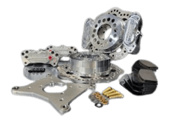 Aerospace 4 Piston Dual Rear Pro-Lite Drag Disc Brakes For 10/12 Bolt Small GM Housing Ends - 1/2" Studs