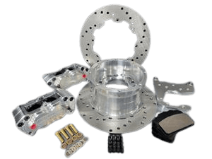 Aerospace Small GM Aftermarket 10/12 Bolt Housing Ends 4 Piston Heavy Duty Rear Drag Disc Brakes With Moser Housing Ends (7900FM) - 5/8" Studs