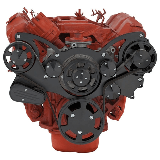 CVF BBM Serpentine System with Alternator Only For High Flow Water Pump - Black (All Inclusive) thumbnail 2