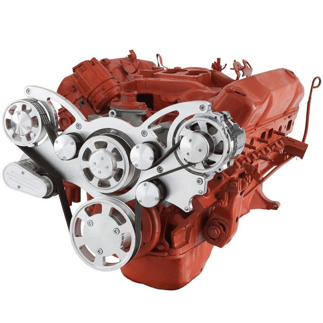 CVF BBM Serpentine System with Alternator Only For High Flow Water Pump - Polished (All Inclusive)