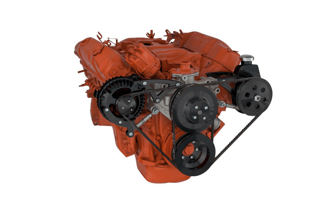 CVF BBM V-Belt System with Power Steering & Alternator Brackets For High Flow Water Pump - Black thumbnail 3