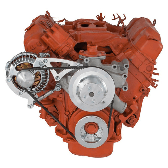 CVF BBM V-Belt System with Alternator Bracket For High Flow Water Pump - Polished thumbnail 2