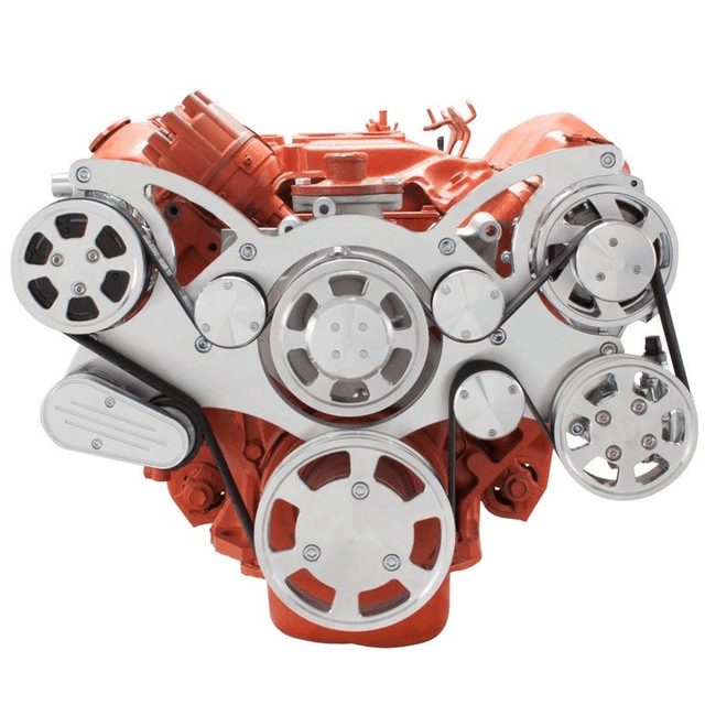 CVF 426 Hemi Serpentine System with AC, Power Steering & Alternator For High Flow Water Pump - Polished (All Inclusive) thumbnail 2