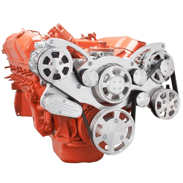 CVF 426 Hemi Serpentine System with AC, Power Steering & Alternator For High Flow Water Pump - Polished (All Inclusive) thumbnail 3