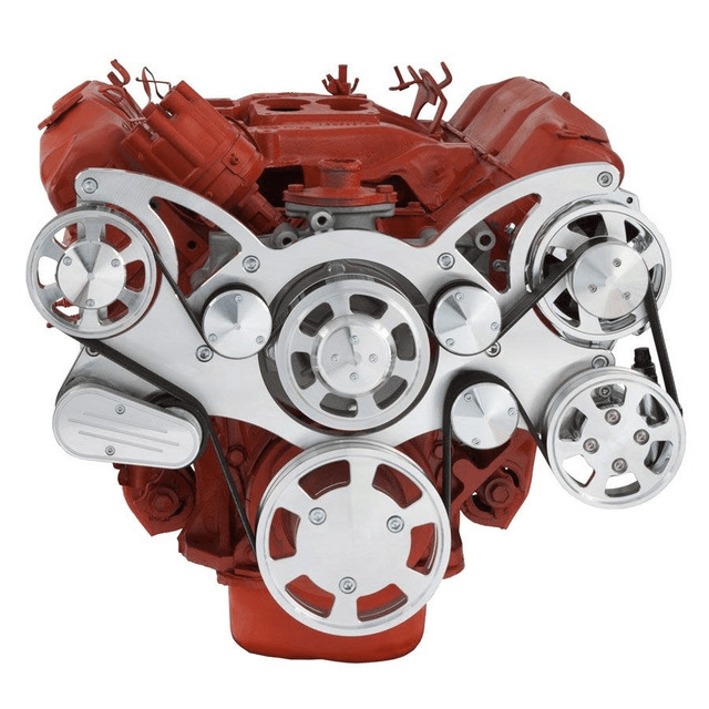 CVF 426 Hemi Serpentine System with Power Steering & Alternator For High Flow Water Pump - Polished (All Inclusive) thumbnail 2