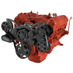 CVF 426 Hemi Serpentine System with Power Steering & Alternator For High Flow Water Pump - Black Diamond (All Inclusive)