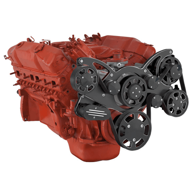 CVF 426 Hemi Serpentine System with Power Steering & Alternator For High Flow Water Pump - Black Diamond (All Inclusive) thumbnail 3