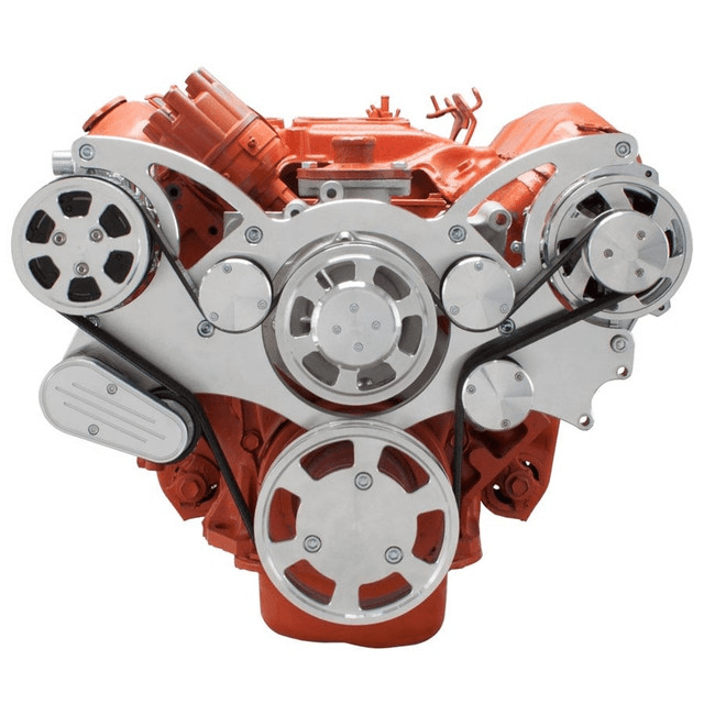 CVF 426 Hemi Serpentine System with AC & Alternator For High Flow Water Pump - Polished (All Inclusive) thumbnail 2