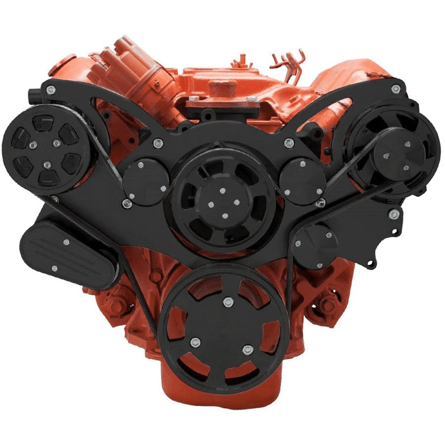 CVF 426 Hemi Serpentine System with AC & Alternator For High Flow Water Pump - Black (All Inclusive) thumbnail 2
