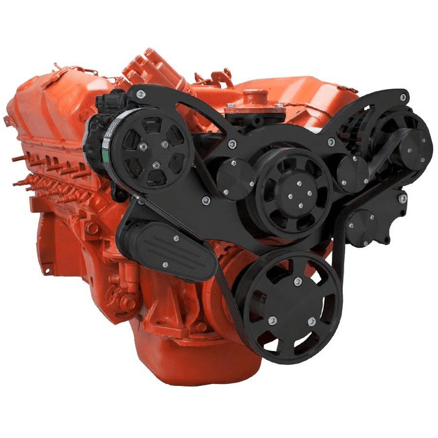 CVF 426 Hemi Serpentine System with AC & Alternator For High Flow Water Pump - Black (All Inclusive) thumbnail 3