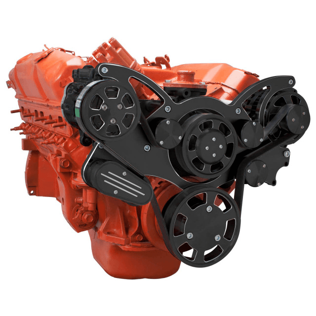 CVF 426 Hemi Serpentine System with AC & Alternator For High Flow Water Pump - Black Diamond (All Inclusive) thumbnail 3