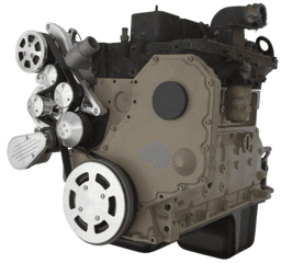 CVF Cummins Serpentine System with AC & Alternator For High Flow Water Pump - Polished (All Inclusive)