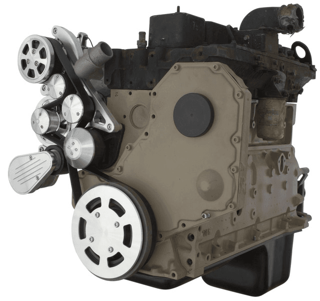 CVF Cummins Serpentine System with AC & Alternator For High Flow Water Pump - Polished (All Inclusive)