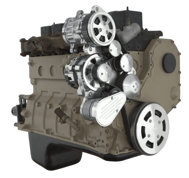 CVF Cummins Serpentine System with AC & Alternator For High Flow Water Pump - Polished (All Inclusive) thumbnail 3