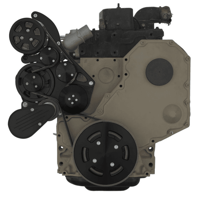 CVF Cummins Serpentine System with AC & Alternator For High Flow Water Pump - Black (All Inclusive) thumbnail 2