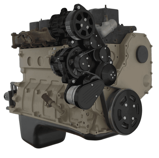CVF Cummins Serpentine System with AC & Alternator For High Flow Water Pump - Black (All Inclusive) thumbnail 3