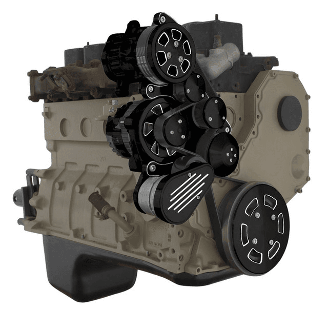 CVF Cummins Serpentine System with AC & Alternator For High Flow Water Pump - Black Diamond (All Inclusive) thumbnail 3