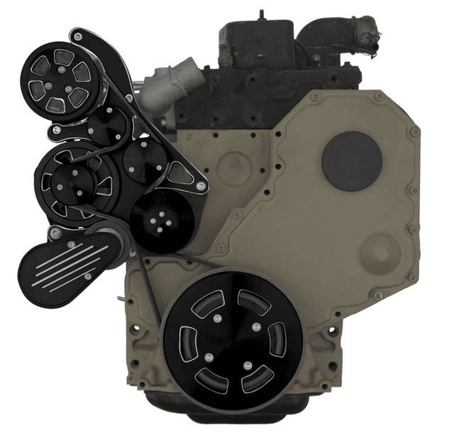 CVF Cummins Serpentine System with AC & Alternator For High Flow Water Pump - Black Diamond (All Inclusive) thumbnail 2