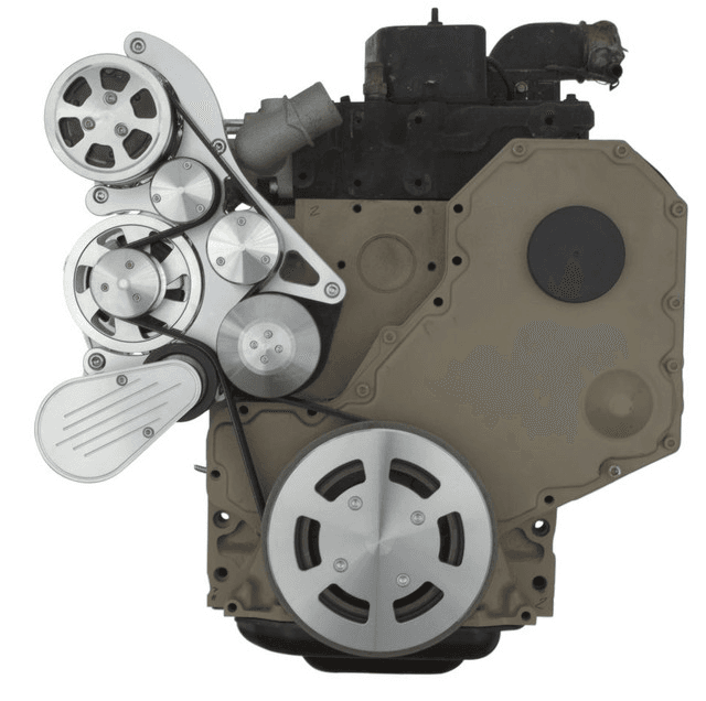 CVF Cummins Serpentine System with Alternator For High Flow Water Pump - Polished (All Inclusive) thumbnail 2