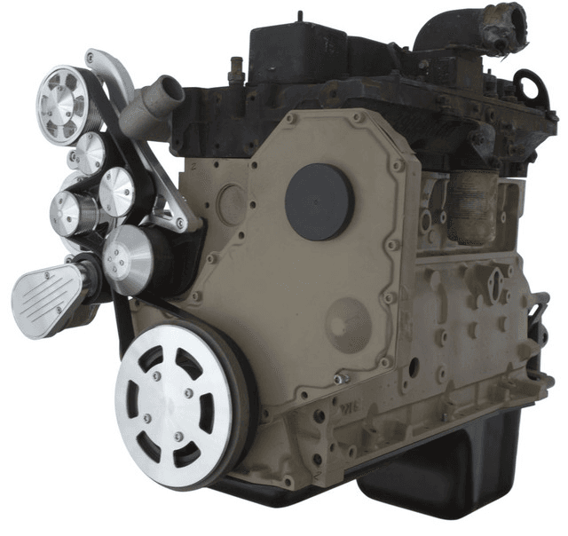 CVF Cummins Serpentine System with Alternator For High Flow Water Pump - Polished (All Inclusive)