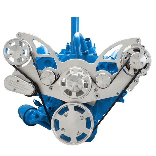 CVF AMC/Jeep 304, 360 & 401 Serpentine System with Alternator For High Flow Water Pump - Polished (All Inclusive) thumbnail 2