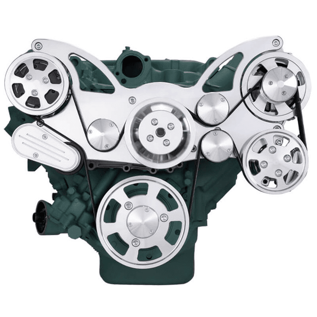 CVF Buick Big Block 455 Serpentine System with Powersteering, AC & Alternator - Polished (All Inclusive) thumbnail 2