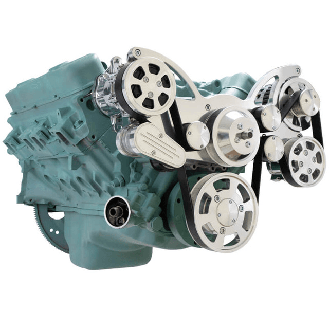 CVF Buick Big Block 455 Serpentine System with Powersteering, AC & Alternator - Polished (All Inclusive) thumbnail 3