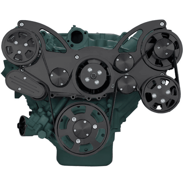 CVF Buick Big Block 455 Serpentine System with Powersteering, AC & Alternator - Black (All Inclusive) thumbnail 2