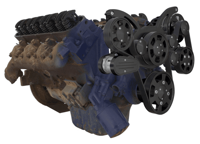 CVF Cadillac 368-500 Serpentine System with Powersteering & Alternator For High Flow Water Pump - Black (All Inclusive) thumbnail 3