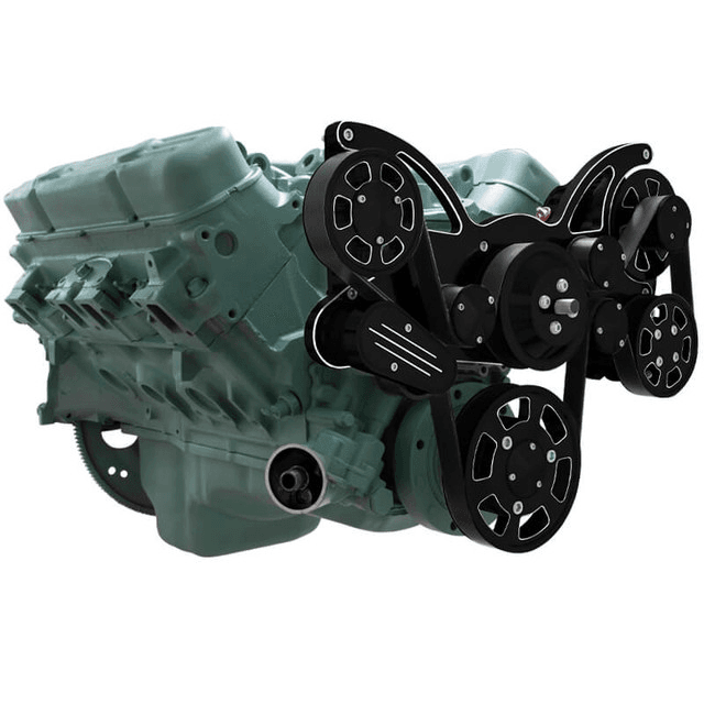 CVF Buick Big Block 455 Serpentine System with Powersteering & Alternator - Black Diamond (All Inclusive) thumbnail 3