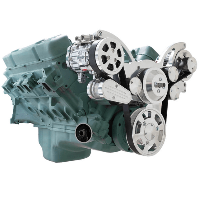 CVF Buick Big Block 455 Serpentine System with AC & Alternator - Polished (All Inclusive) thumbnail 3