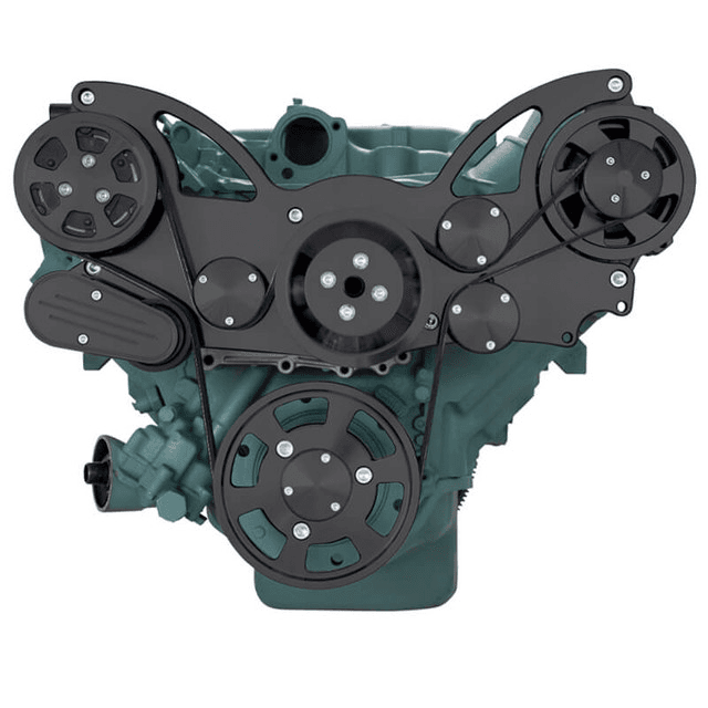 CVF Buick Big Block 455 Serpentine System with AC & Alternator - Black (All Inclusive) thumbnail 2