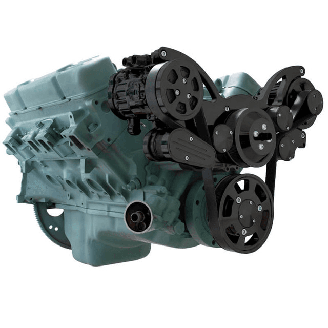 CVF Buick Big Block 455 Serpentine System with AC & Alternator - Black (All Inclusive) thumbnail 3