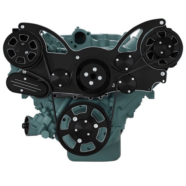 CVF Buick Big Block 455 Serpentine System with AC & Alternator - Black Diamond (All Inclusive) thumbnail 2