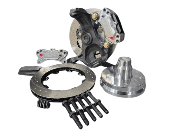 Aerospace 1999-2003 Ford Lightning 4 Piston Floating Pro-Street Dimpled & Slotted Front Disc Brakes thumbnail 3