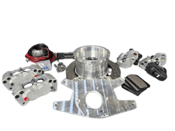Aerospace 4 Piston Pro-Street Rear Disc Brakes For Dana, 8 3/4 Housing Ends W/ Parking Brake - 5/8" Studs