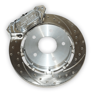 Aerospace Ford Mustang 2005-2014 4 Piston Rear Pro-Street Dimpled & Slotted Disc Brakes