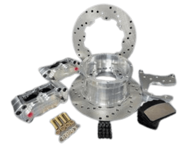 Aerospace 4 Piston Heavy Duty Rear Drag Disc Brakes For Small GM 10/12 Bolt Housing Ends - 5/8" Studs 