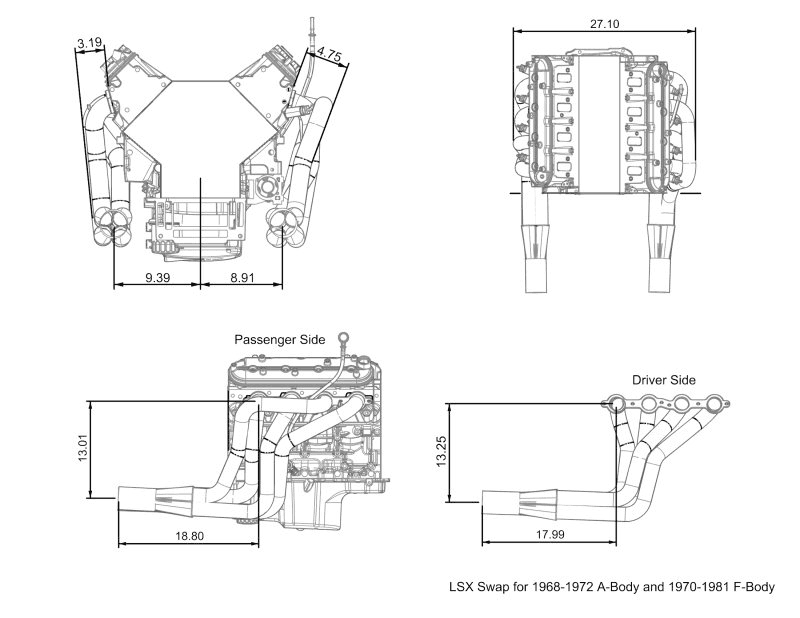 Chevy Chevelle/Camaro 1968-1981 Kooks Stainless Steel LS Swap Long Tube Headers 1-7/8" X 3" thumbnail 2